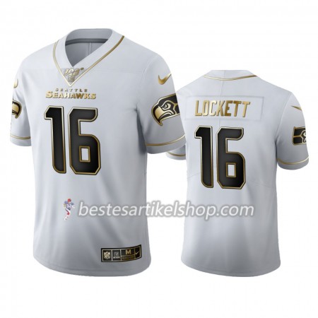 Herren Seattle Seahawks Trikot Tyler Lockett 16 Nike Weiß Golden Edition 100th